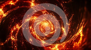 Fiery Spiral Vortex In Space