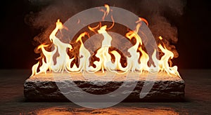 Fiery Stone Slab: Abstract Fire and Stone Texture