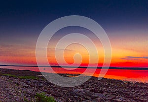 Fiery Sunrise over Gouldsboro Bay, Maine