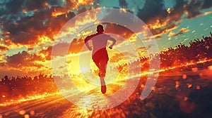 Fiery Sunset Run Illustration