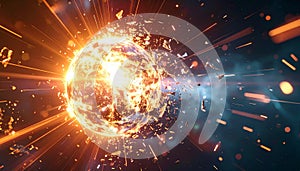 Fiery Supernova Explosion in Outer Space