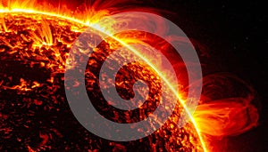 Fiery Surface of the Sun with Solar Flares