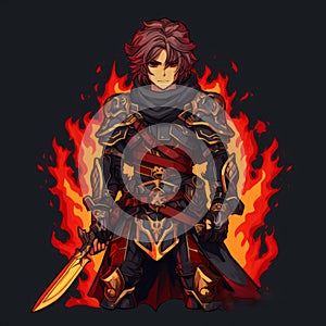 Fiery Valefar: A Dark And Intense Fire Emblem-inspired Character photo
