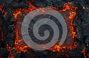 Fiery Volcanic Landscape