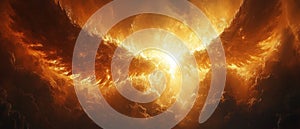 Fiery Wings In Dramatic Sky