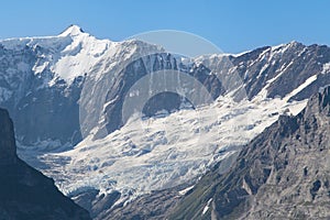 Fiescherhorn and Ischmeer glacier