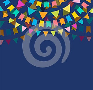 Fiesta banner and poster design with flags, decorations