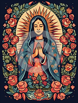 Fiesta de la virgen drawing. photo