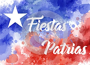 Fiestas Patrias - Chile holiday background in flag colors photo