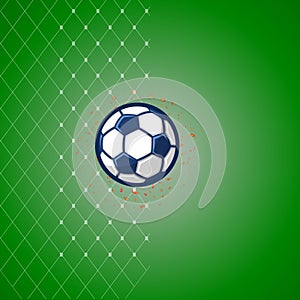 Fifa world cup football 2022 green background template with the concept of football ground and goal net