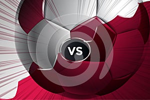 Fifa worldcup qatar versus background with ball red and white