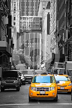 Fift avenue neigbourhood yellow cab taxi 5 th Av photo