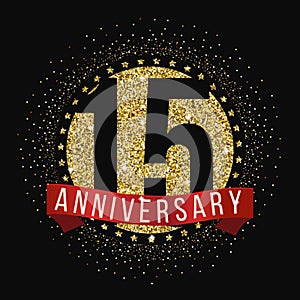 Fifteen years anniversary celebration logotype. 15th anniversary logo.