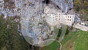 fifteenth-century Predjamski castle built into the cave