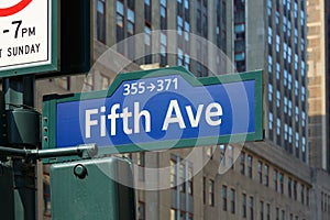 Fifth Avenue street in a sunny day in New York city