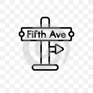 Fifth avenue vector linear icon isolated on transparent background, Fifth avenue transparency concept can be used for web and mobi