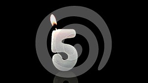 Fifth birthday candle