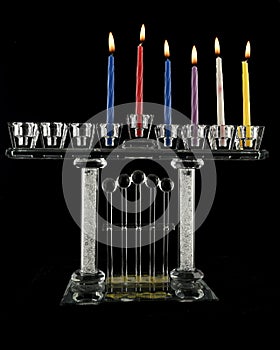 The fifth day Hanukkah menorah crystal lamp