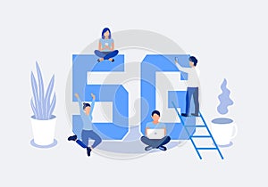 Fifth generation wireless 5g concept.