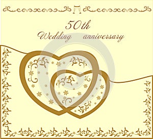 Fiftieth wedding invitation illustration