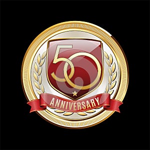 Cincuenta aniversario el escudo lujo insignia 
