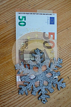 fifty euro bill and Christmas time