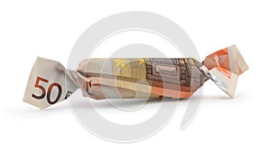 Fifty euro candy with clipping path