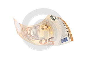 Fifty euro isolated on white background, finance, business, economy