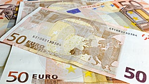 Fifty Euro money background