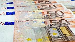 Fifty Euro money background