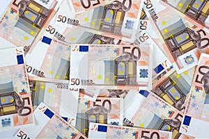 Fifty euro paper bills