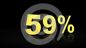 Fifty-nine 59 % percent 3D rendering