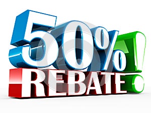 Fifty percent rebate photo