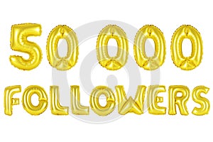 Fifty thousand followers, gold color