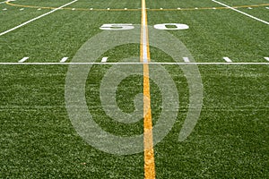 Fifty yard line on football field