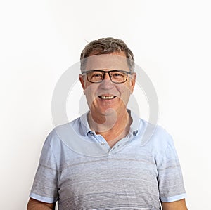 Fifty year old mature man with glasses