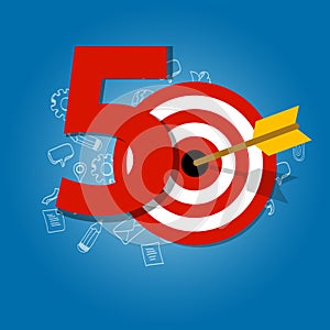 Fifty years target in business calendar list of achievement