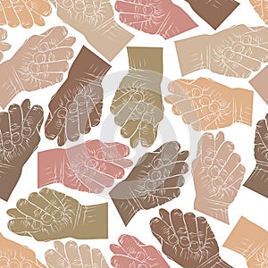 Fig fico hands seamless pattern, vector background for wallpaper