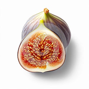 Fig fruit isolated on white background. Generative ai