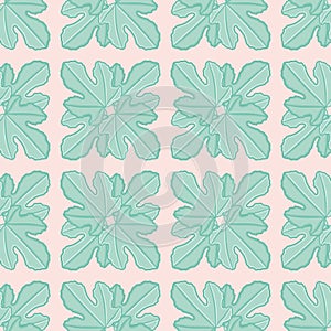 Fig Leaf Square Vector Repeating Pattern