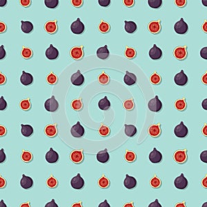 Fig seamless pattern. Vegan organic eco fruit background. vector illustration