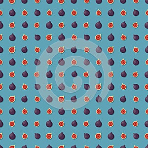 Fig seamless pattern. Vegan organic eco fruit background. vector illustration