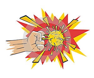 Fight against covid-19 outbreak illustration