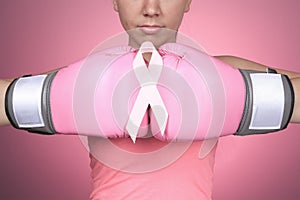 Luchar senos cáncer sobre el rosa 