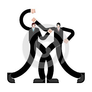 Fight of businessmen. Business confrontation. Fight of competitors