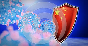Fight of the China with coronavirus - 3D render