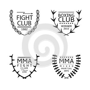 Fight club logo set