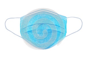 Medical use surgical face mask for protect against virus and bacteria. 3 layer protective surgical mask isolated photo