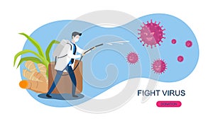 Fight covid-19 corona virus Vector illustration