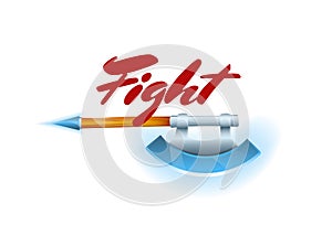 Fight game element with hatchet